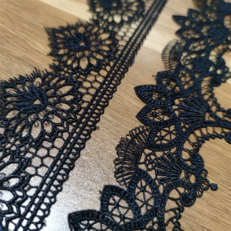 Embroidered Lace Fabric Porcelain Lace For High-end clothing accessories Polyester/Milksilk