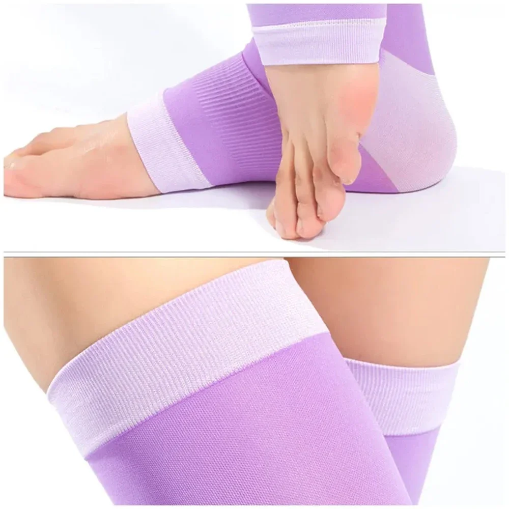 

1 Pair Knee Support Leg Brace Women 420D Sleeping Burn Fat Socks Slim Leg Warmer Compression Stockings