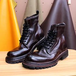 Goodyear Pure Handmade Horse Leather Boots for Men and Women, Custom Lace-up, Warm and Comfortable, High-end