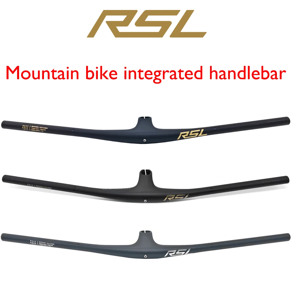 Guidon VTT intégré en carbone avec tige, barre plate XC Guidon VTT intégré en carbone avec tige, barre plate XC