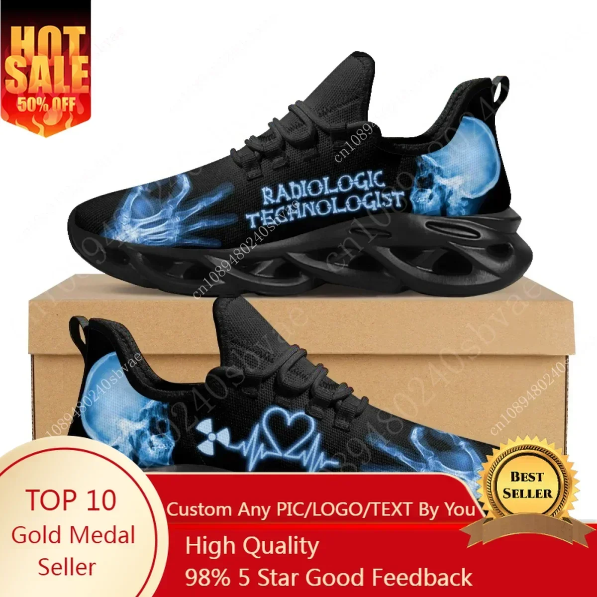 

Radiologic Technologist Sneakers Men Wome Skeleton Shoes Casual Lightweight sports Footwear Custom Made Sneaker