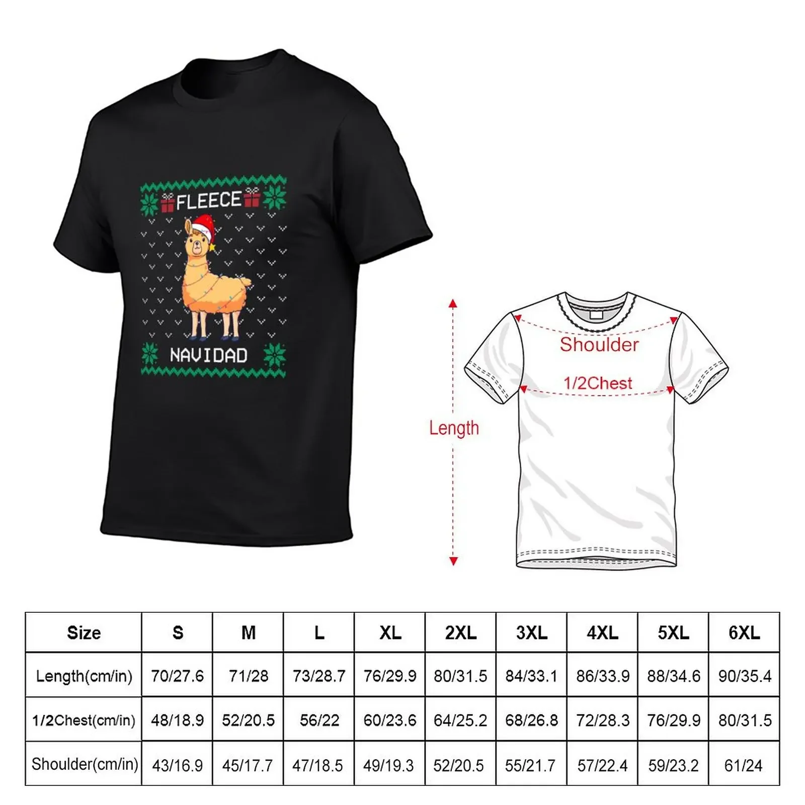 Fleece Navidad, Feliz, Llama Ugly Christmas T-Shirt Blouse kawaii clothes funny t shirts men