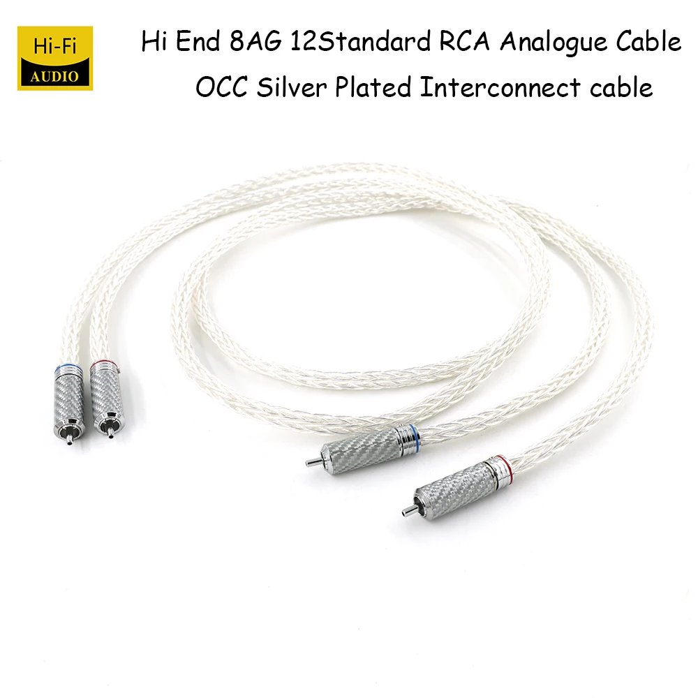 

Hi End 8AG 12-стандартный аналоговый кабель RCA OCC посеребренный соединительный кабель аудио-видео удлинительный кабель с разъемом RCA