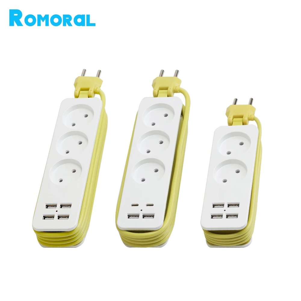 USB Power Strip 2/3AC EU Plug USB Charging Port Socket Portable Travel Plug With Usb Power Socket Desktop Socket network filter