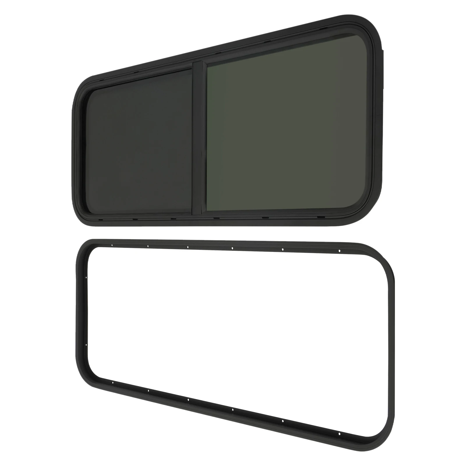 نافذة منزلقة أفقية RV مقاس 42 بوصة × 22 بوصة مع شاشة ناموسية، عالمية لمقطورات RVs مع صفائح معدنية مقاس 2-6/48-55 مم #6