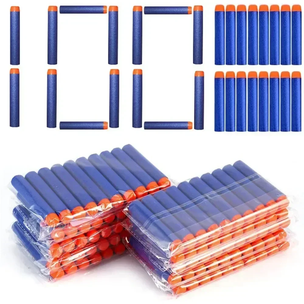 H7,2 cm 100 Uds dardos para Nerf cabeza de agujero hueco suave 7,2 cm recarga dardos pistola de juguete balas para la serie Nerf chico regalo para niños