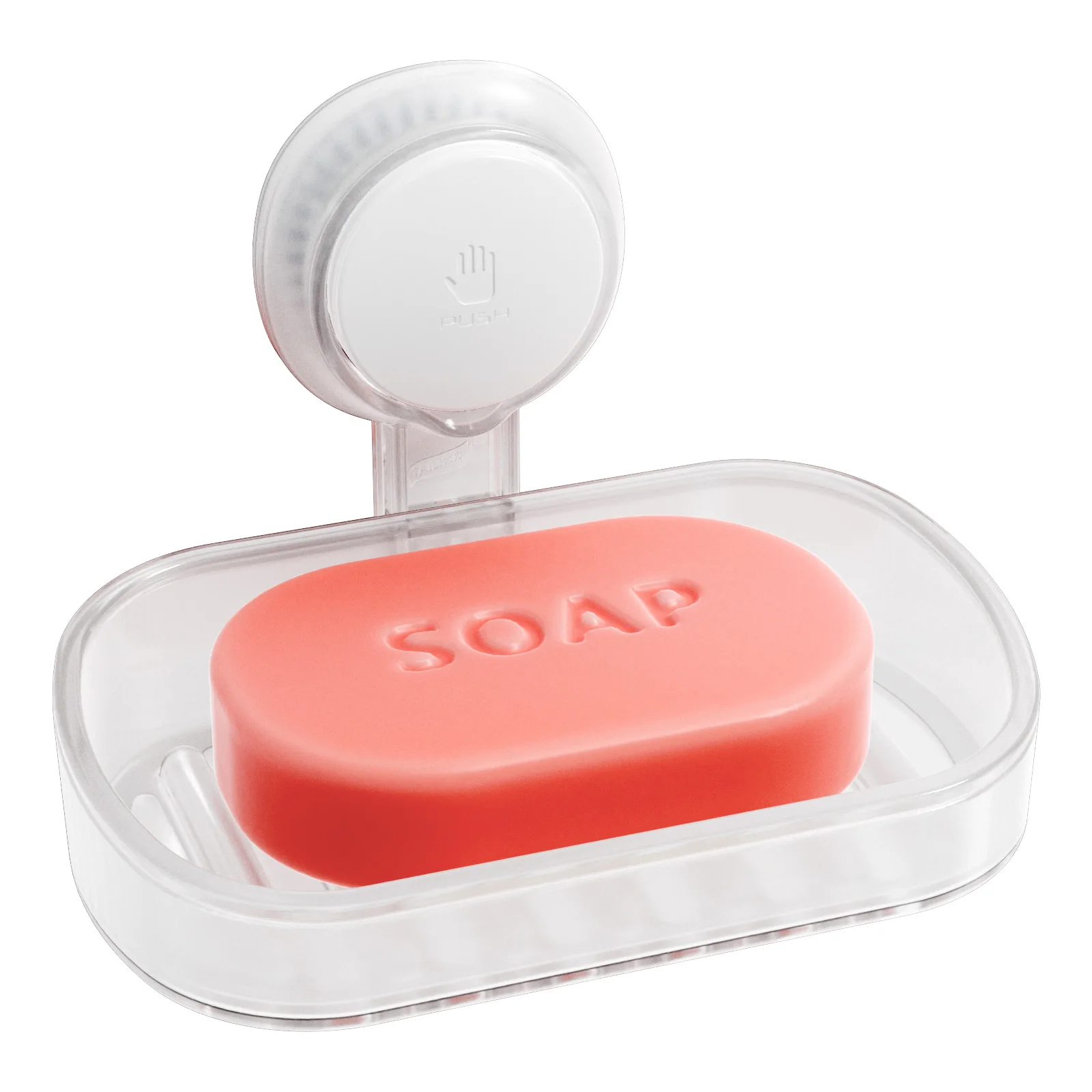 

TAILI 1Pcs Bathroom Soap Dishes Holder Self Draining Soap Box Suction Cup No Drilling Transparent Soap Box for Shower Organizer