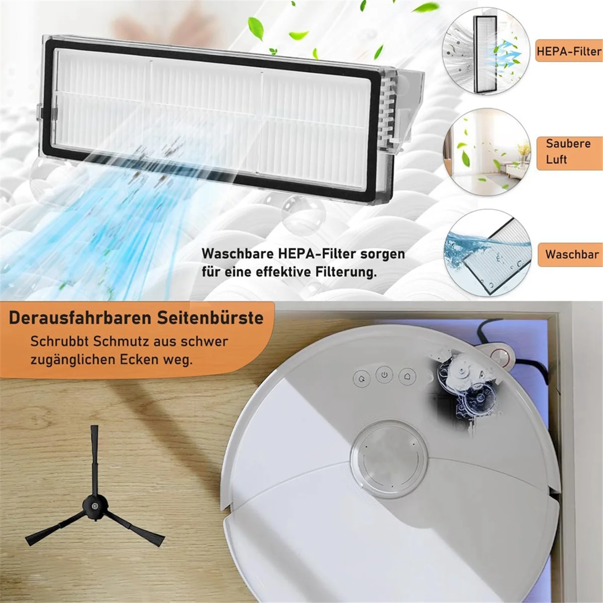 สําหรับ S8 Maxv Ultra เครื่องดูดฝุ่นหุ่นยนต์หลักแปรงด้านข้าง HEPA FILTER Mop ผ้า Rag ถุงเก็บฝุ่นอะไหล่