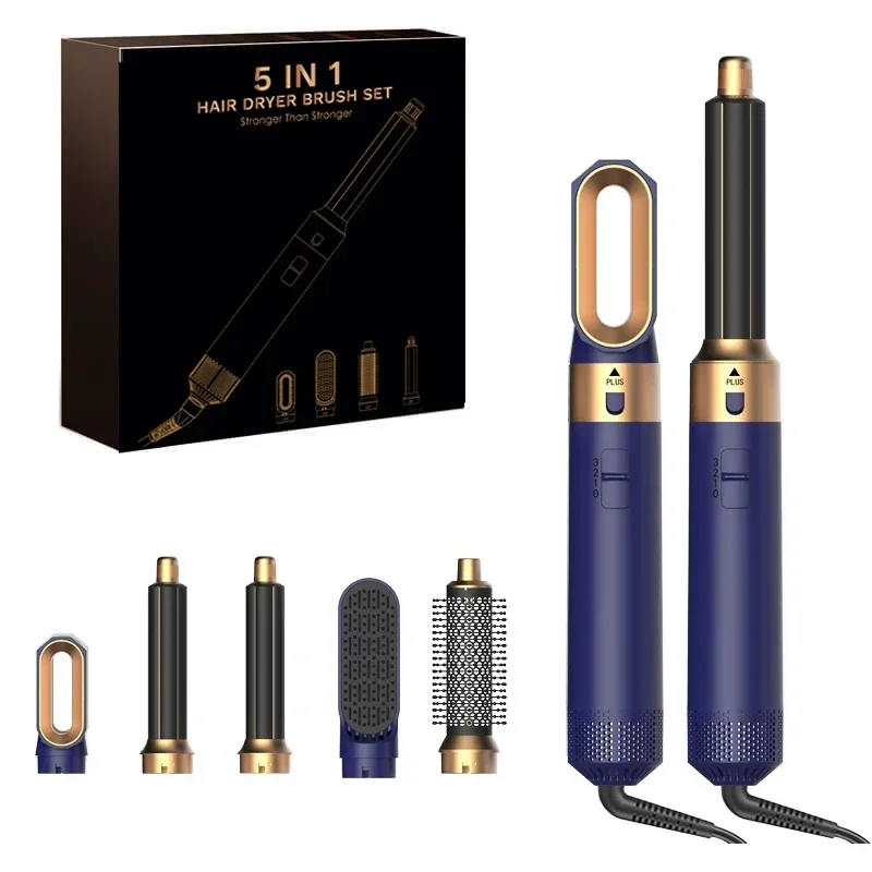 5 in 1 Hair Styler Powerful Fast Drying  Ionic Hair Dryer High Speed Hot Comb Brush Set Professional Hair straghtener