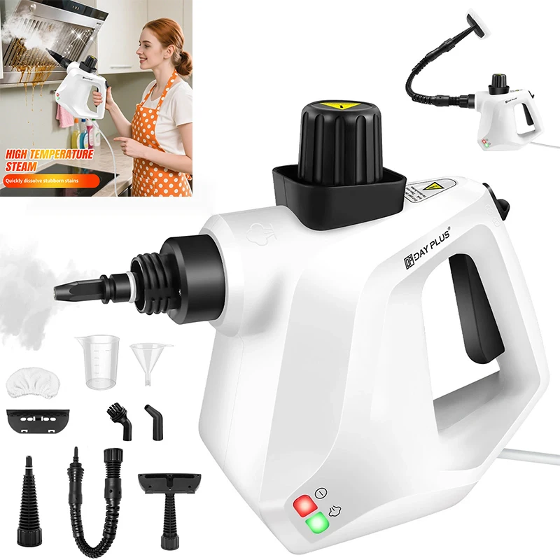 BRIEFNESS Nettoyeur Vapeur Portable 1000W, 400ml pour Maison&Bureau, Nettoyage Multisurface Canapé Auto Sol Carrelage, Élimine Taches Tenaces et Poussière, Livraison Rapide