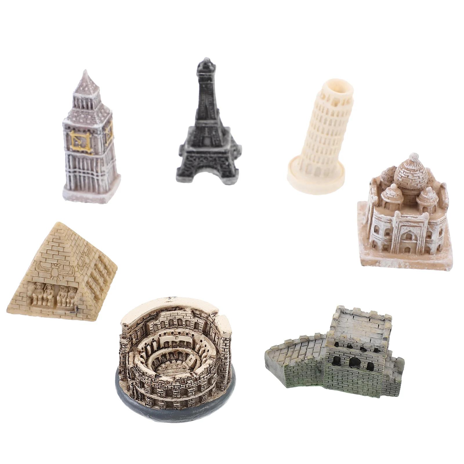 7 Pcs England Architectural Models Resin Building Sculpture Architecture Decorate Decorative Sculptures Prop Synthetic Kits