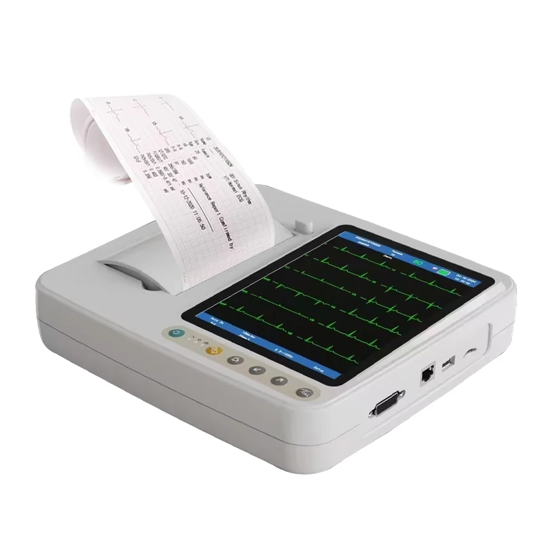 7-Inch 12-Lead ECG AI Machine for Veterinary Pets Digital Handheld Animal Monitor ECG 3 Channels