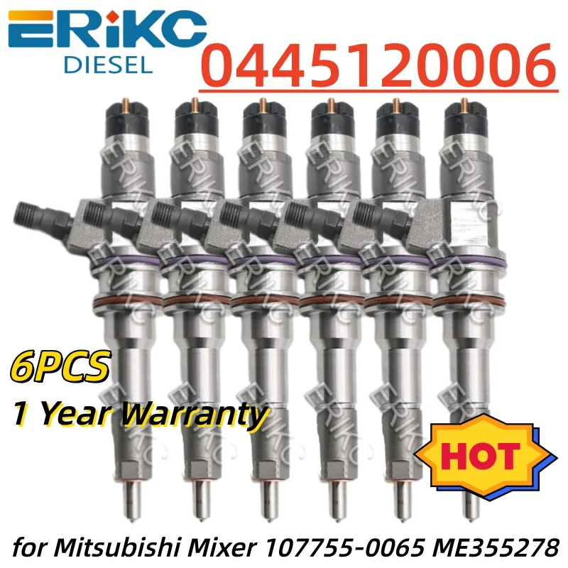

6PC 0445120006 Common Rail Injector 0445120006 Fuel Injector Assembly 0445 120 006 for Mitsubishi Mixer 107755-0065 ME355278