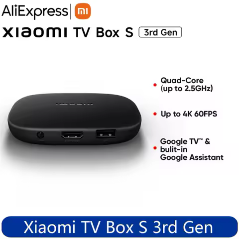 Original Global Version Xiaomi TV Box S 3rd Gen 4K Ultra HD 2G 32G WiFi BT5.2 Google TV Cast Netflix Smart TV Box Media Player
