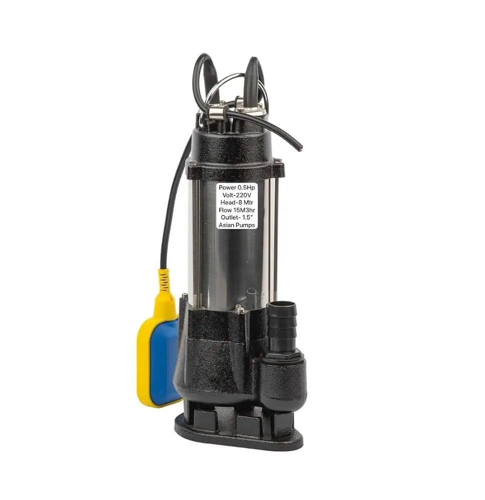 

Portable high lift pump for sewage and wastewater handling in deep well installations with abrasion resistance