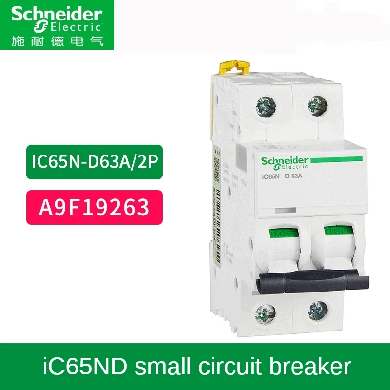 Interruptor de aire Schneider disyuntor en miniatura iC65N 1/2/3/4P hogar 1/2/3/4/6/10/16/20/25/32/40/50/60/63a interruptor de aire AC C/D