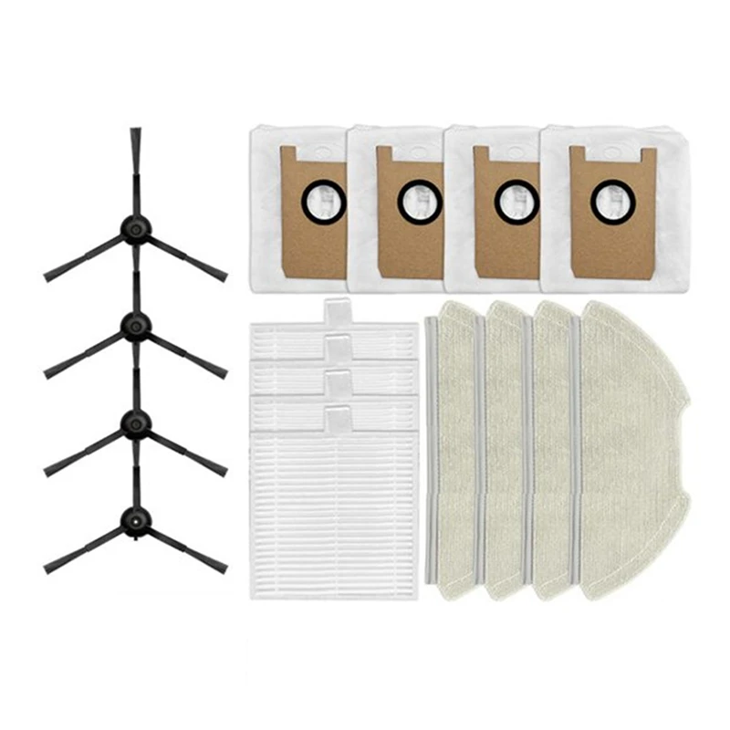 Escova lateral mop filtro sacos de pó para aiarrobo t20 + acessórios aspirador ultra durável peças acessórios