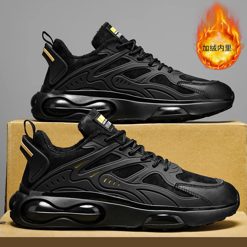 

Winter Shoes Mens Snow Boots Thick Fur Non-slip Sneakers Black Shoes Ankle Boots Lightweight Outdoor Hiking Warm Walking Shoes