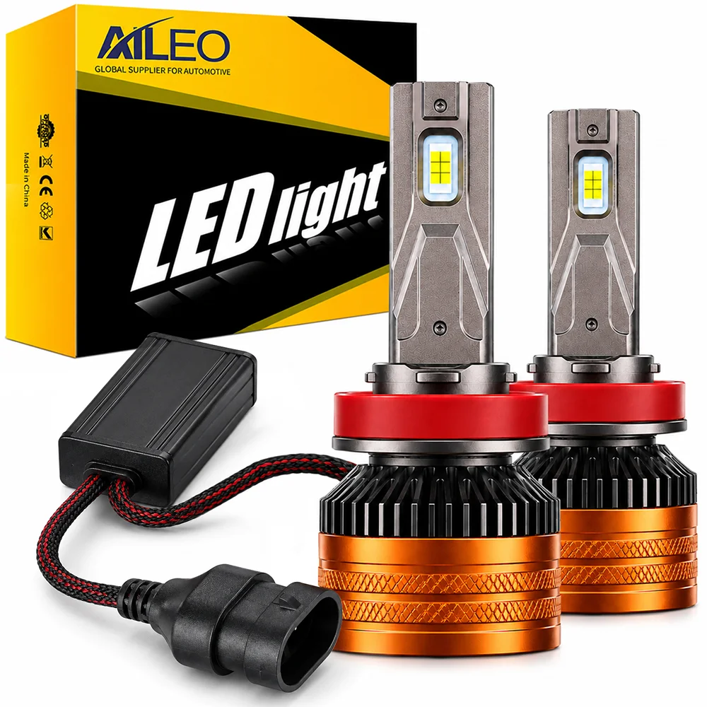 AILEO 2PCS H11 LED H8 H9 H11 LED Headlight Bulb CANBUS 100W 40000LM 6000K Car Headlight Bulbs