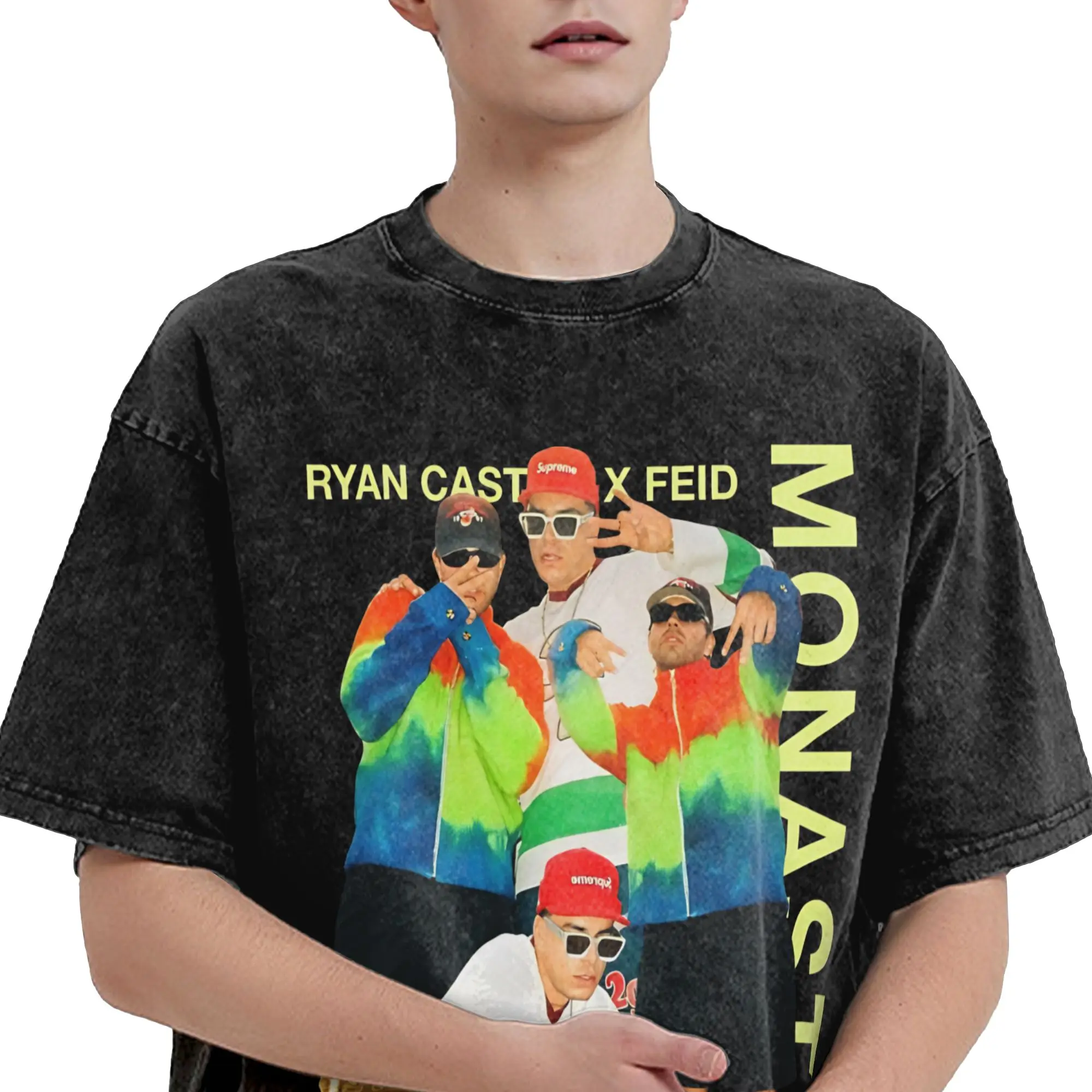  Ryan Castro Album Tour 2026 Apparel Washed T Shirt for Men Women Streetwear Hip Hop T-Shirt Summer  Tees Tops Short Sleeve