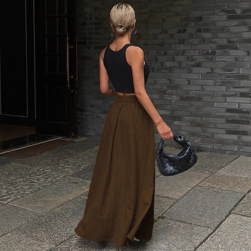2025 Women Solid Slim Fishtail Skirt Spring In Elegant Fashion Autumn High Waist Fold Skirts Lady Causal Street Short Dress Sexy