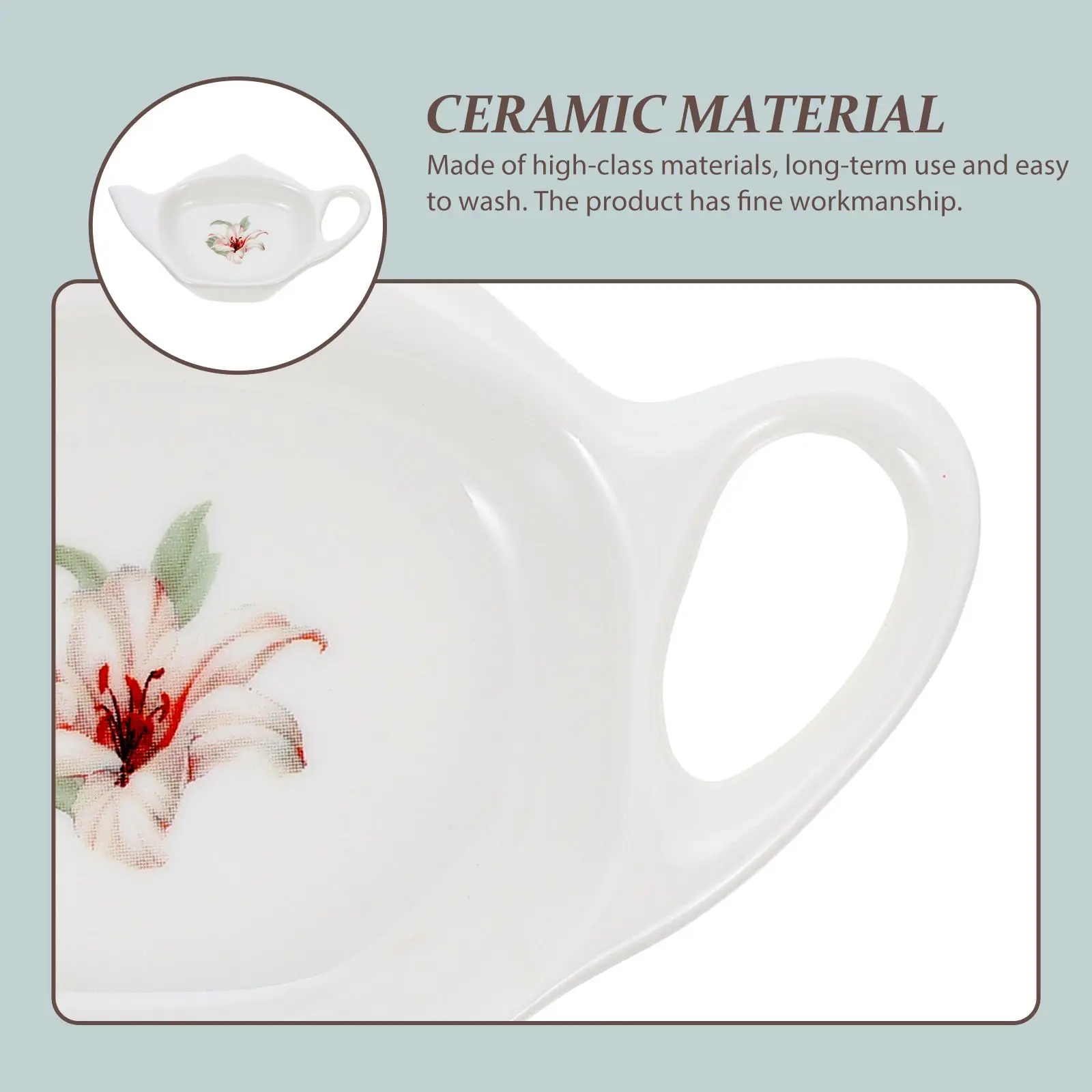 2 Pcs Tea Bag Saucer Trays Delicate Coasters Storage Box Loose Holder Ceramics Holders Travel Teabag Plates - Image 3