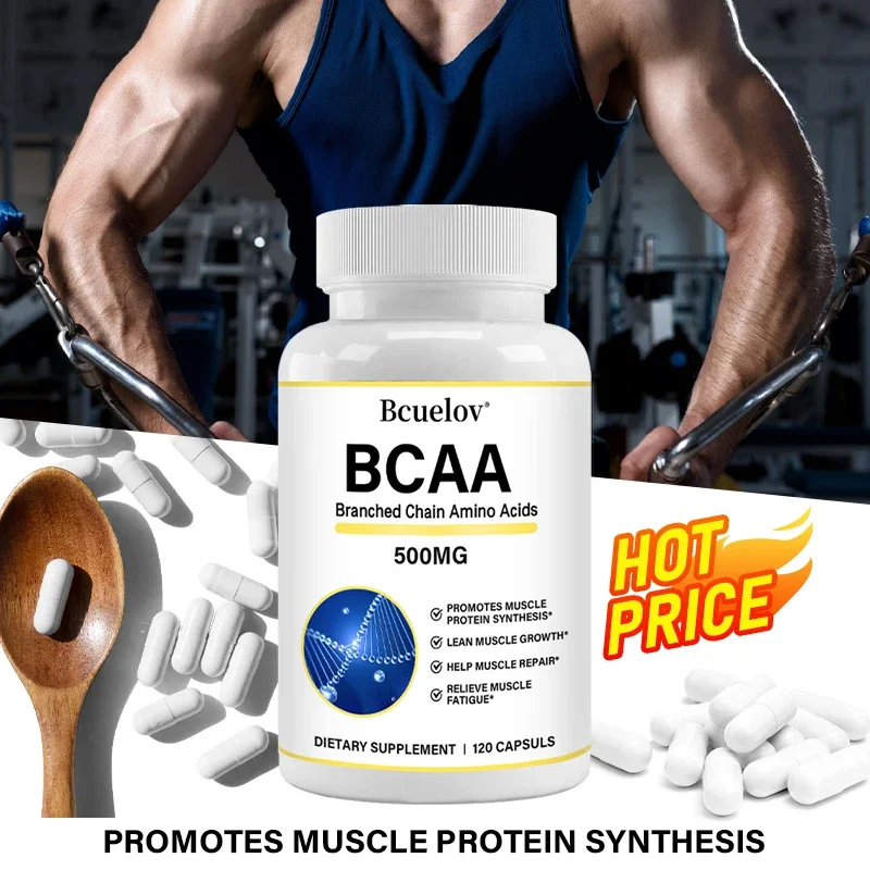 BCAA Supplement – Branched Chain Amino Acids Capsules – Enhance Strength and Energy Levels, Increase Muscle Mass