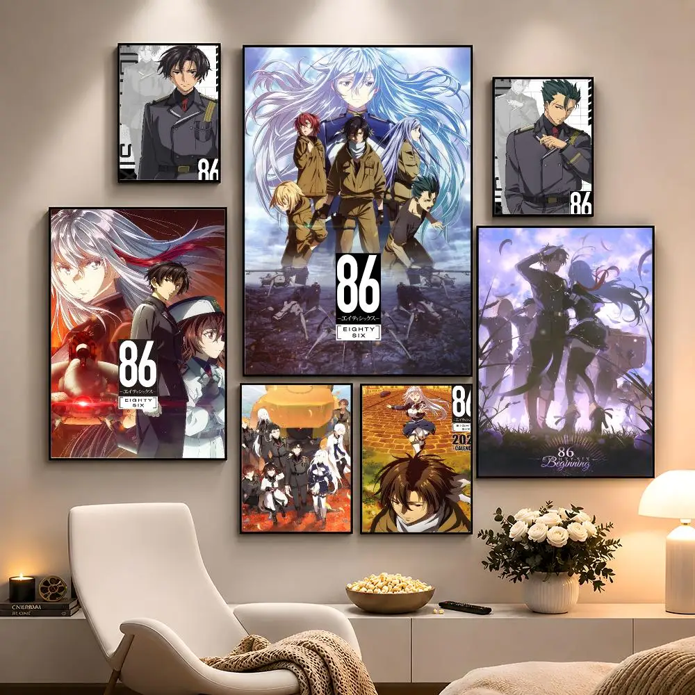 Anime 86 Eighty Six Lena Shin Mecha Sci-Fi Poster Peel And Stick Wall Art PP Waterproof HD Bedroom Living Room Home Decor Gift