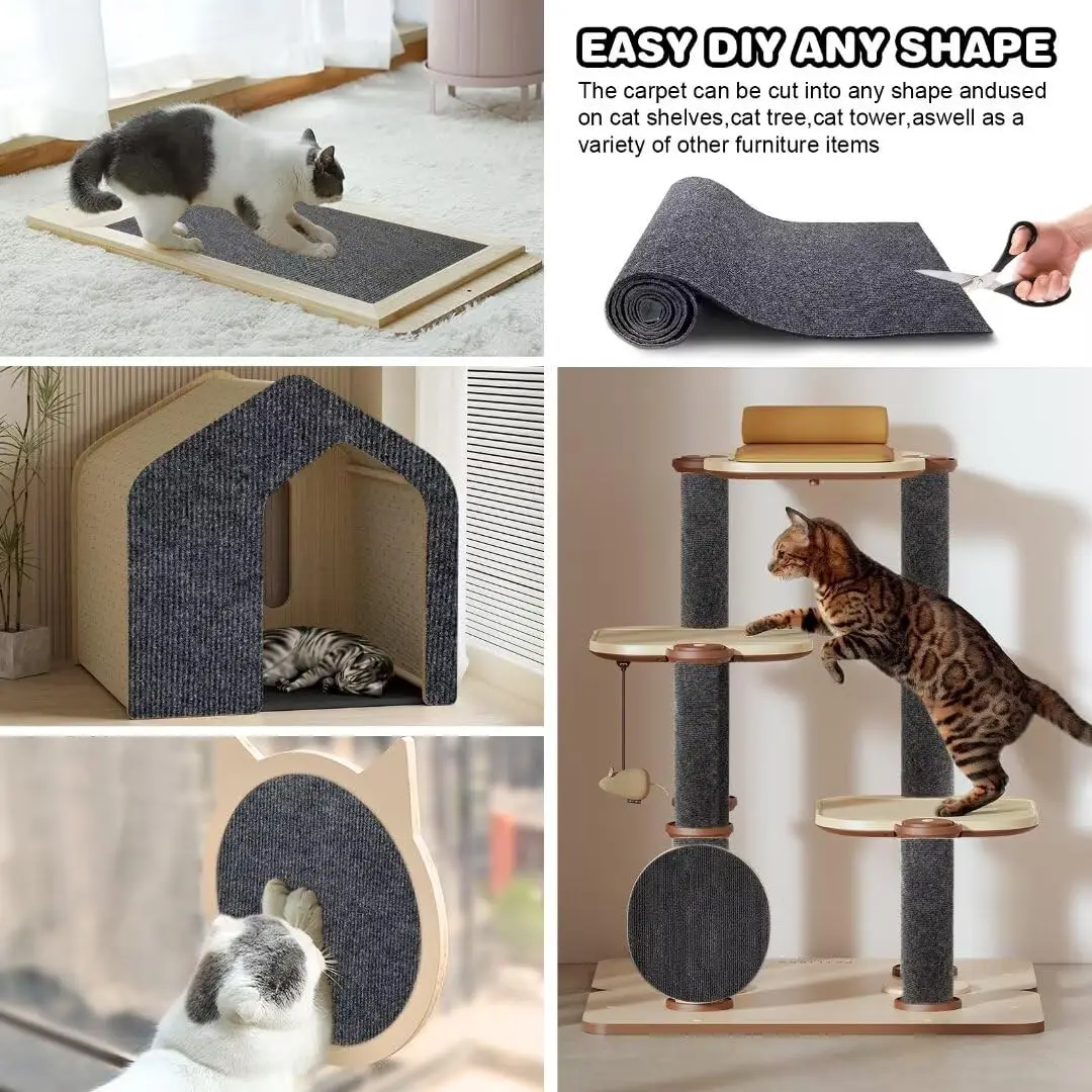Selbstklebender Anti-Katzen-Kratz-Schutz für Sofas, DIY Kratzschutz für Katzenpfoten, zuschneidbarer Teppich, Katzenkratzbrett ﻿ Rollenversand – Detail 4