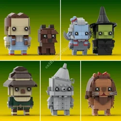 MOC Classic Fairy Tales Cartoon Figures Rural Little Girl,Scarecrow ,The Tin Man,Lion Brickheadz Building Blocks Kids Toys Gifts