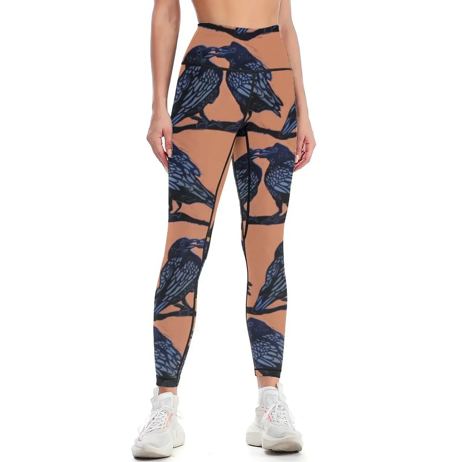Orange Crows Leggings push up tights for sport set Clothing fitness sporty woman gym Womens Leggings