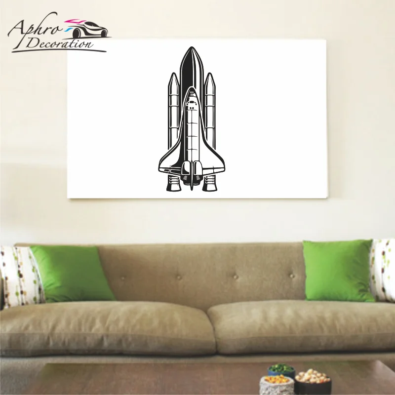 Space Planet Wall Decal Outer Stickers Space Vinyl Sticker Rocket Ship Decal Astronaut Decal Kids Bedroom Decoration