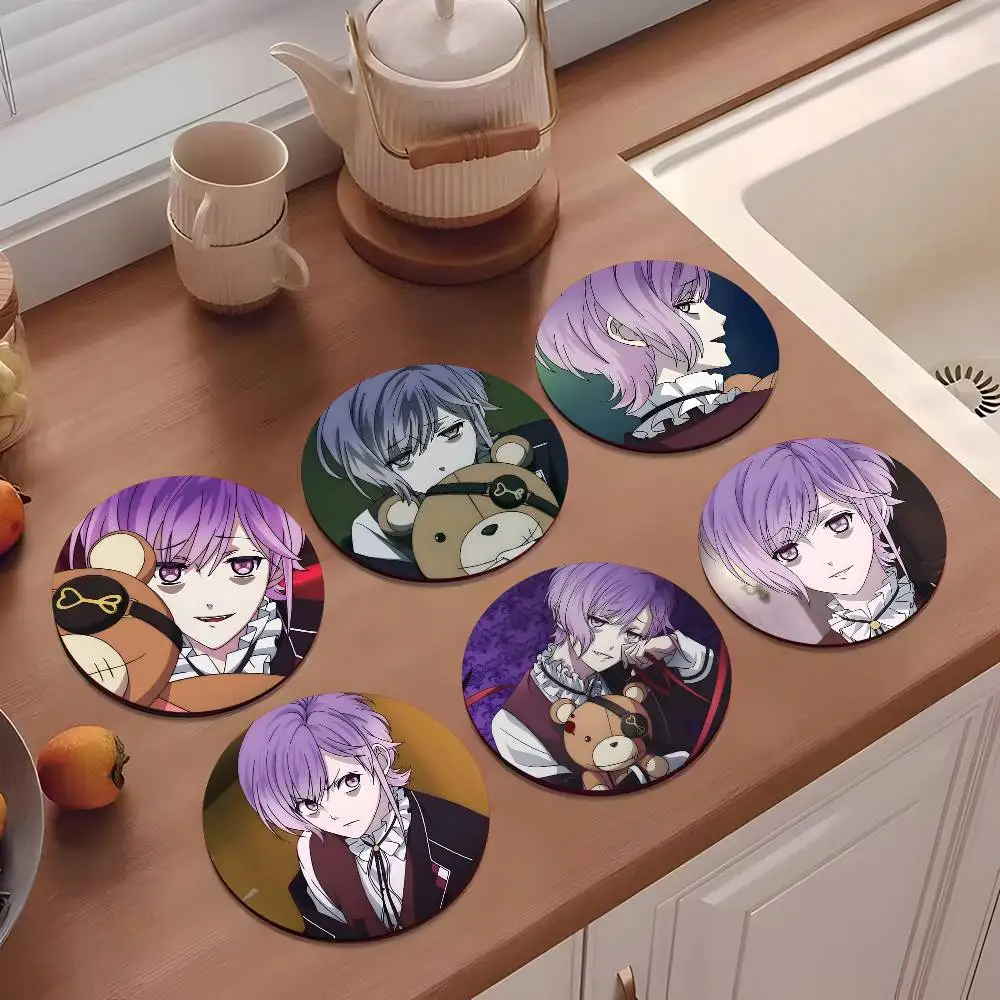 1pc Diabolik Lovers Kanato Wooden Coaster Colour Printing Cup Mat Home Desk Decoration Gifts