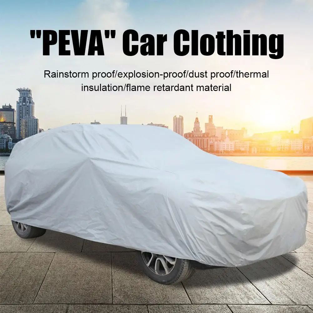 1pc Car Sunshade Cover Peva Single-layer Car Dust Cover Clothes Products Automotive Foldable Car Sunscreen Waterproof Unive W7h2