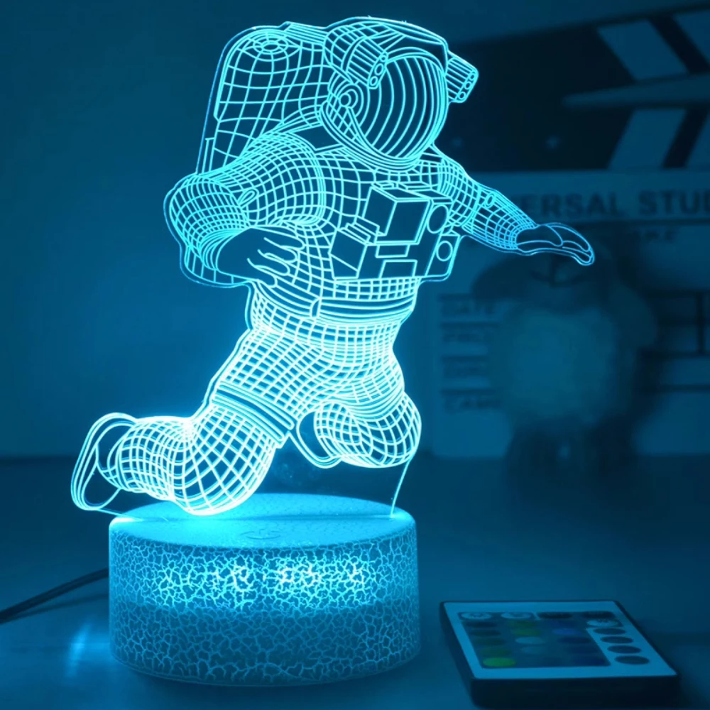 Neueste 3d Acryl LED Nachtlicht Astronaut Planet Figur Nachtlicht für Kind Kind Schlafzimmer Schlaf Lichter Geschenk Dekor Tisch lampen