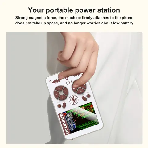 GAMINJA PB05 Mini Handhållen Spelkonsol Inbyggd 400 Spel 5000mAh Batteri Trådlös Magnetisk Powerbank Bärbar Spelkonsol 10 best sales Powerbank-spel - №1