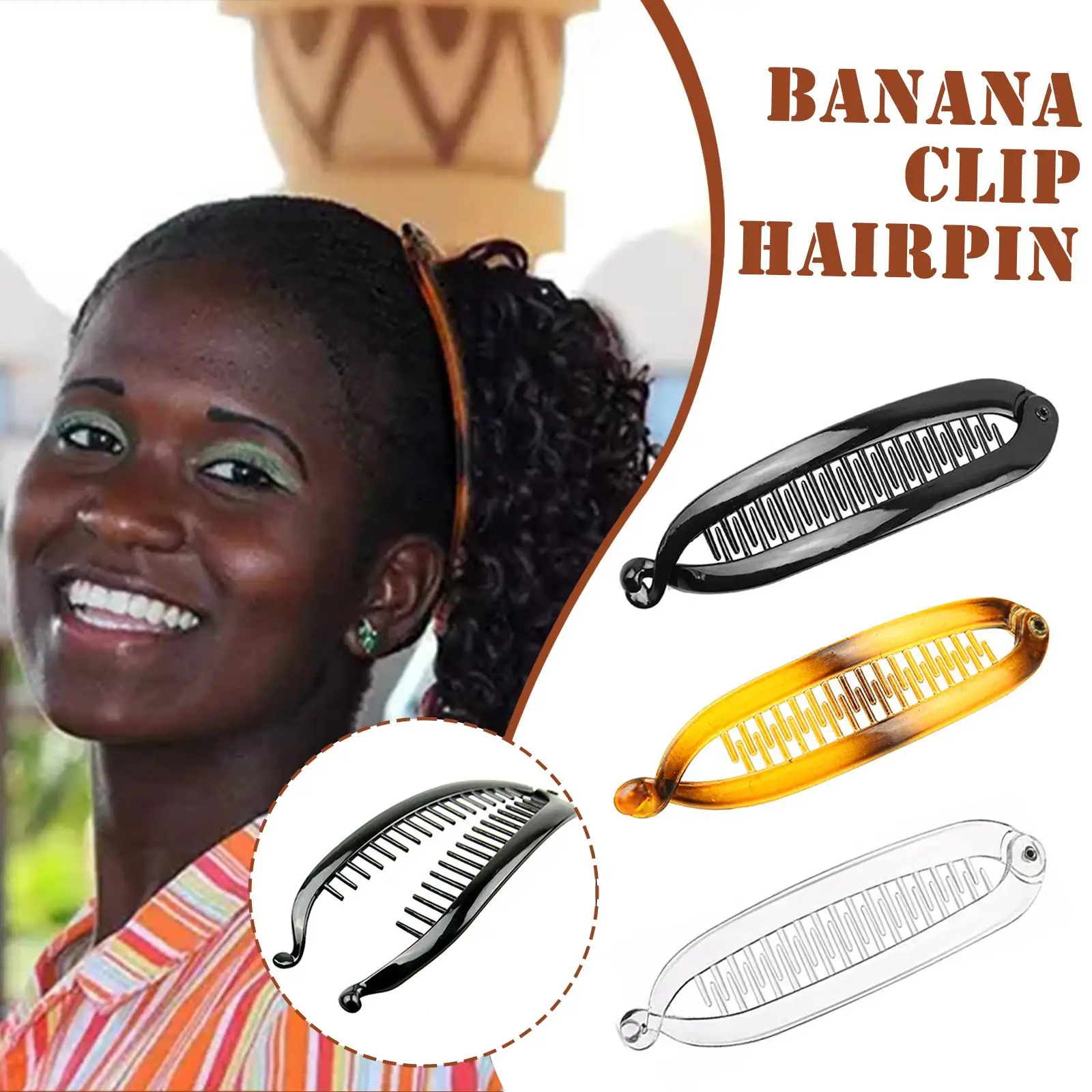 Banana Hair Clip Barley Twist Comb Clamp Grip Slide Fish Banana Hair Claw Clips Hairpins 15CM Women Girls Hair Styling Accessory