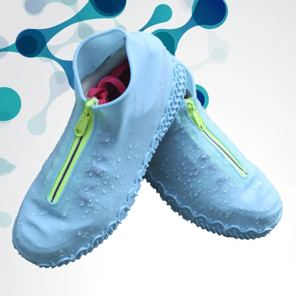 

1Pair Waterproof Silicone Shoes Cover Anti-Skid Protective Rain Boots Cover Size L Blue Outdoor Accessories Outdoor Accessories