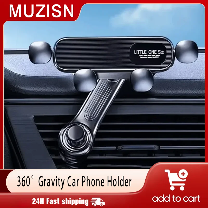 

2025 Новый 360 ° Вращающийся гравитационный автомобильный держатель для телефона, зажим для вентиляционного отверстия, навигационная подставка, телескопическая поддержка телефона с воздуховыпускным отверстием для 4,7-7 дюймов