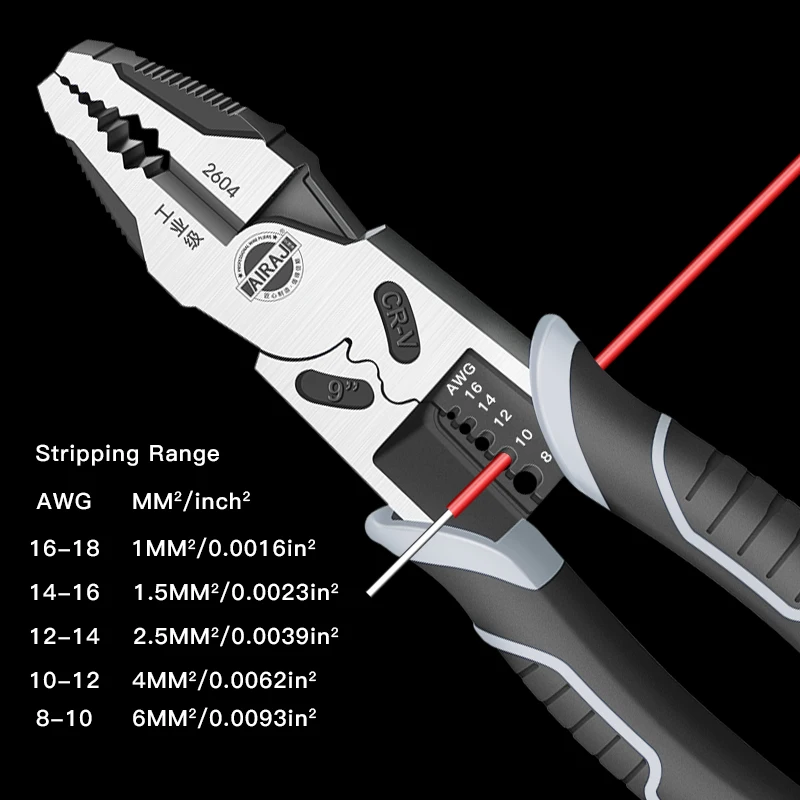 AIRAJ Multifunctional Universal Diagonal Pliers Needle Nose Pliers Hardware Tools Universal Wire Cutters Pliers Wire Stripper