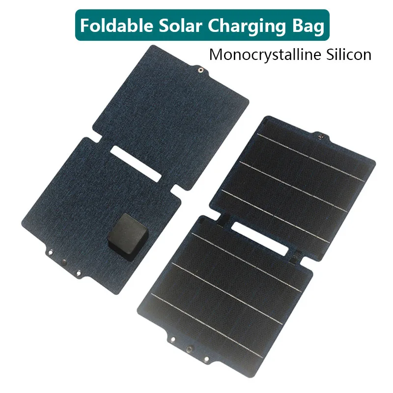 5V 10W ETFE Portable Foldable Solar Charging Panel USB/Type-C Output Foldable Solar Bag Fast Charging for Power Bank Phone