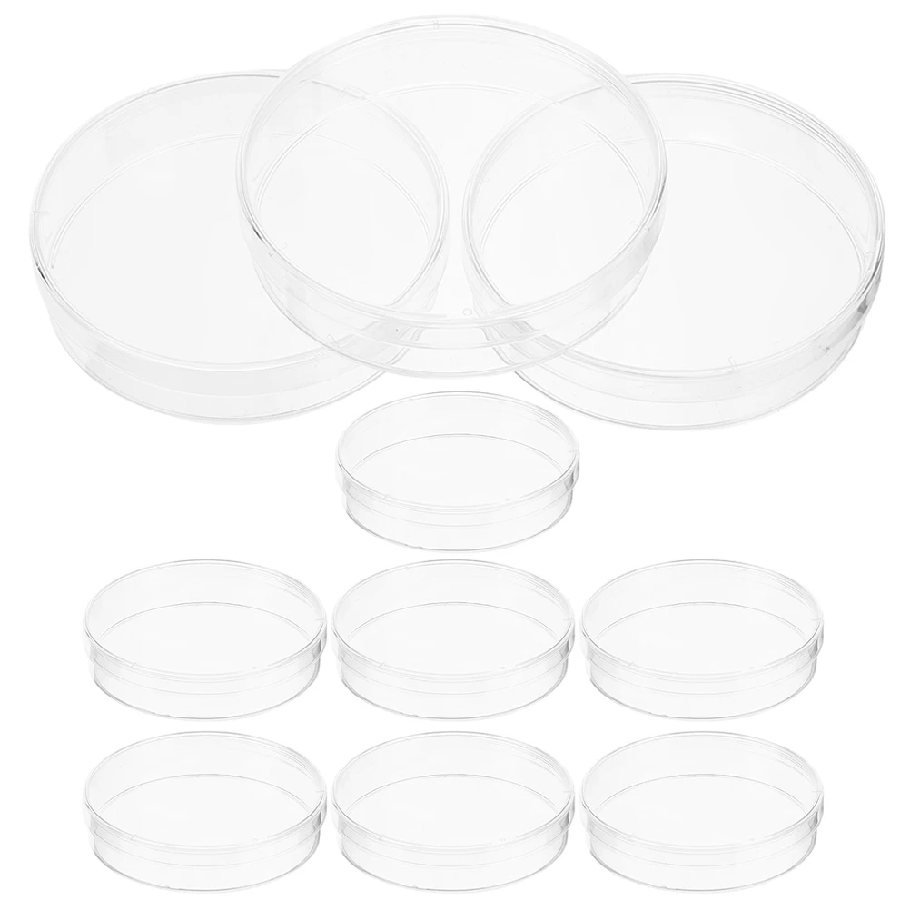 

10pcs Plastic Petri Dish Clear Plate Science Experiment Supplies Lid School Chemistry Laboratory Use Sterile Agar