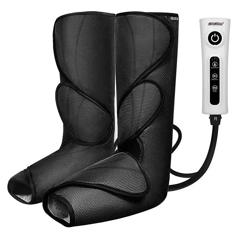 

CINCOM Leg Massager for Foot Calf Air Compression Leg Wraps with Portable Handheld Controller Foot and Calf Massager