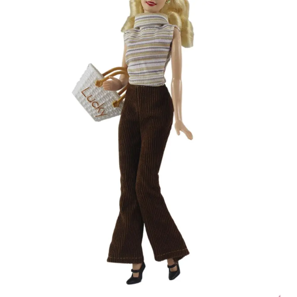 マルチスタイル 1/6 BJD ドール カジュアルウェア ドールズ パンツ レザーパンツ 服 アクセサリー 花柄ジーンズ