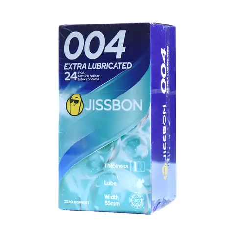24PCS Jissbon 004 Extra Lubricated Condomss Natural Rubber Latex Condomss Spike Intimate Lubricated Smooth Peniss Sleeves