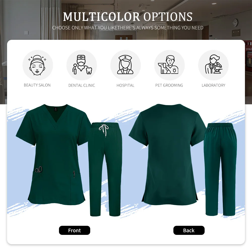 スクラブ医療制服女性外科看護服 V ネック病院ドクター作業服ペットクリニック獣医オーバーオール卸売