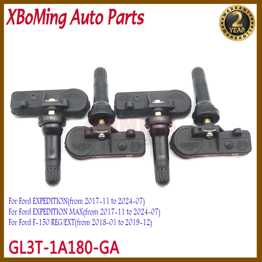 

4PCS GL3T-1A180-GA TIRE PRESSURE SENSOR TPMS FOR 2018 2019 FORD F-150 REG/EXT 315MHz TIRE AIR PRESSURE SENSOR GL3T-1A180-GB