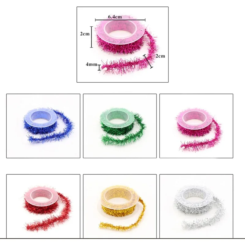 1 قطعة عيد الميلاد الديكور 1.5 متر سلك إكليل شريط ملون شجرة عيد الميلاد زخرفة للمنزل ديكور خط إكليل الشريط Crafts بها بنفسك الحرف الطرف