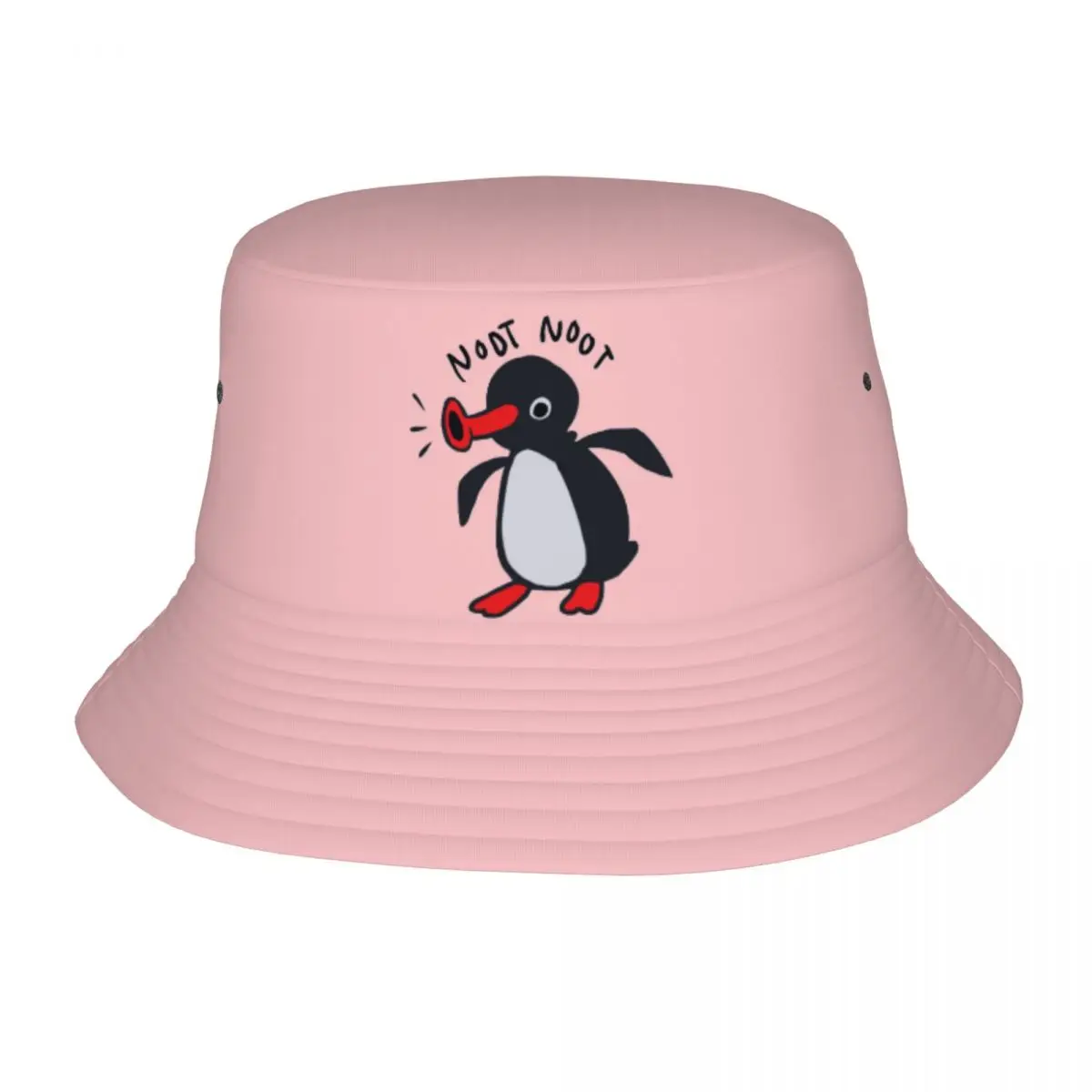 Noot Noot Bucket Hat For Unisex Pink Penguin Fisherman Hats Classic Fishing Caps Foldable Hawaii Printed Visor Hats