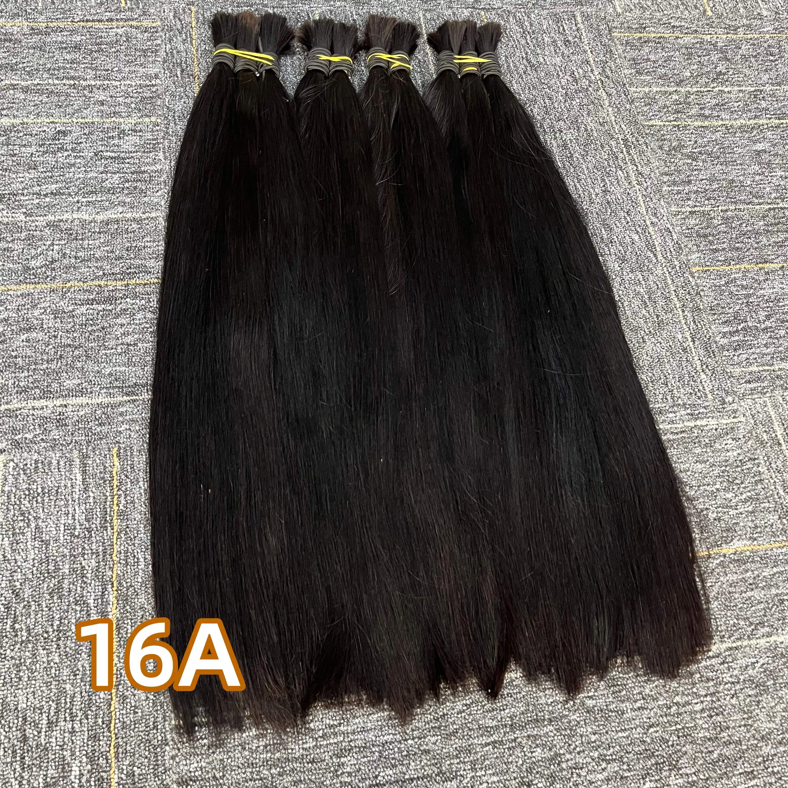 16A الشعر لا لحمة وصلات شعر عذراء الشعر البشري السائبة حزم الشعر لتضفير شعر الإنسان مستقيم الشعر للتضفير #1